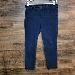 Talbots Jeans 12 P Heritage Ankle Skinny Tummy Control Stretch Dark Wash